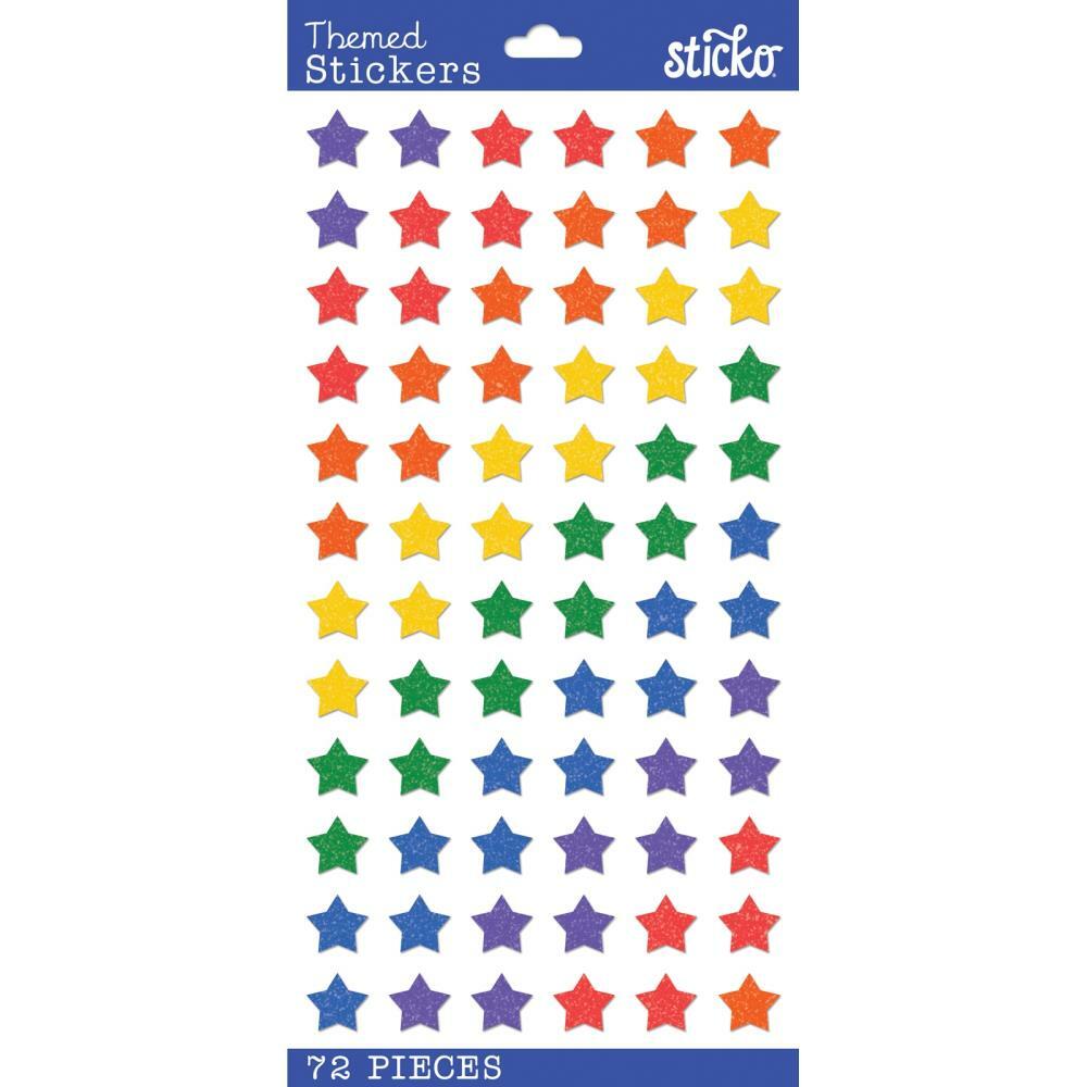 Crafts Stickers Sticko Jelly Stars Small Rainbow Colors Repeats Purple Red Green