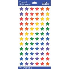 Crafts Stickers Sticko Jelly Stars Small Rainbow Colors Repeats Purple Red Green