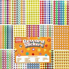 Teacher Reward Stickers, 6600PCS Incentive Star Stickers, 75 Sheets