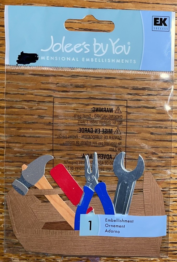 RARE Jolees Tool Box Tools Wrench Hammer Handyman Dad Screwdriver Pliers Sticker