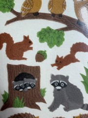 Vintage Sandylion Fuzzy Owl Squirrels Stickers Sealed 90s Toys R Us Scrapbook