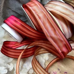 vintage 1″ french wire stripe acetate rayon ombre ribbon 1yd made in France