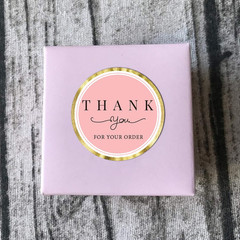 500 Thank You for Your Order Stickers, Chic Pink Thank You Stickers for Small Bu