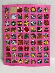 Vintage 1983 Institutional Financing Services Stickers Sheet Flourescent Pink