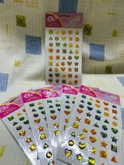 Fula Shimmer Shape Stickers 3D Colorful Scrapbook Craft Kids Decorative Gems🔥💵