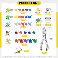 240 Sets 9 Styles Multicolor Mini Brads, Brads Paper Fasteners Split Pins Pastel
