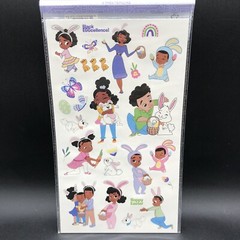 Black Paper Party Easter Stickers 24 Sheets Bunny Kids Bundle 3 Packs + Notebook