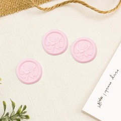 25Pcs Pink Embossed Rose Wax Seal stickers Self Adhesive Envelope Seal Stickers