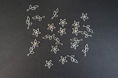 NEW Stampin Up Petal Passion Embellishments 24 Metal Silver Tone Vines Leaves
