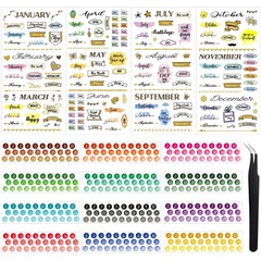 4 Sheets Aesthetic Monthly Planner Stickers Calendar Stickers Planner Accesso…