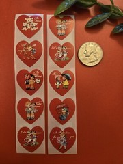 20 Cute Vintage Style Valentine Stickers/Retro Style Valentines Day Stickers