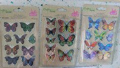 Crafter’s Square Butterfly Stickers Craft 48 total bonus butterfly necklace NEW