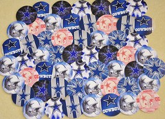 SET of 100- 1″ PRECUT «DALLAS COWBOYS» Bottlecap images.