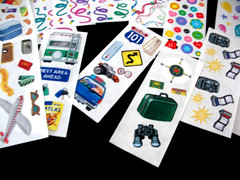Creative Memories, Stickers Travel, Airplane, Train, Camping, Vacation, Confetti