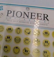 Vintage 1992 Pioneer Mini Yellow Smiley Face Sticker Pack Of 4 Sheets Unopened
