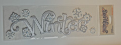 WINTER Embroidered Stickers by Sew What’s? 4-pieces Dimensional Scrapbook Card