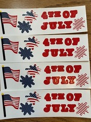 Creative Memories 4th Of July Sticker Lot of 4 Sheets Title Vintage Style 1997