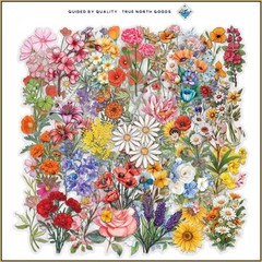 Crafting Stickers – 60 Waterproof Floral Stickers for Students and Teachers