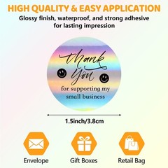 1000 Pcs 1.5 Inch Thank You for Supporting My Small Business Seals Stickers
