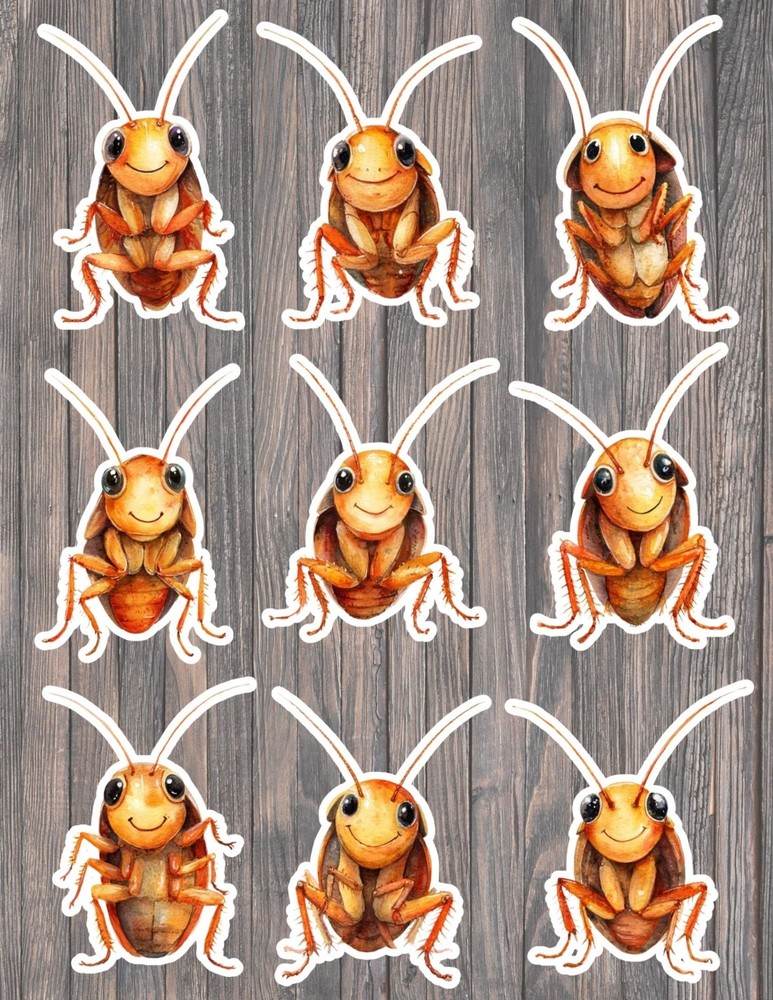 Smiling Cockroach Die Cut Vinyl Stickers Scrapbooking Laptop Waterbottle
