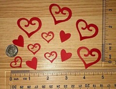 30 SCROLL HEARTS cardstock paper die cut embellishments valentines