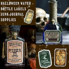 JUNEBRUSHS 324 Pcs Potion Labels Scrapbook Stickers, Vintage Gothic Aesthetic…