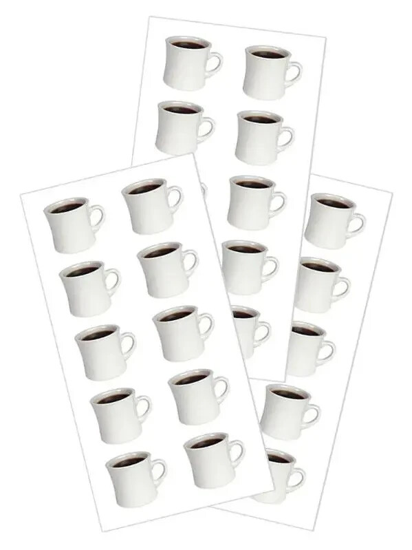 Paper House Coffee Cups Mug Stickers Scrapbooking Junk Journals Collage