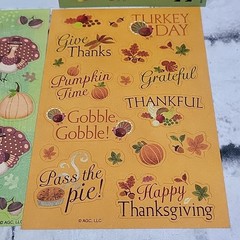 Thanksgiving Scrapbooking Stickers Lot Of 4 Turkeys Words Phrases AGC Hallmark