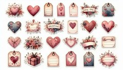 Set Of Love Valentines Embellishments Junk Journal Scrapbook PICK A SET