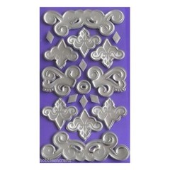 FLOURISHES Flourish Swirl Silver Metallic Fleur de lis Wedding Jolee’s Stickers