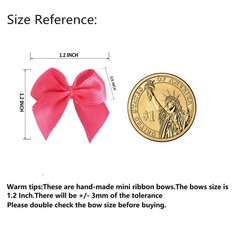 Micomon 50pcs 1.2-Inch Mini Ribbon Bows for Crafts 3/8″ ribbon, Hot.Pink