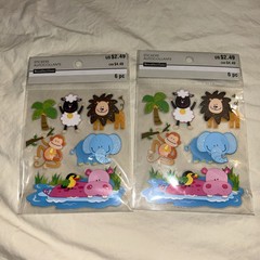 (2) Packages Recollections Sticker SAFARI Animals 12 Pieces