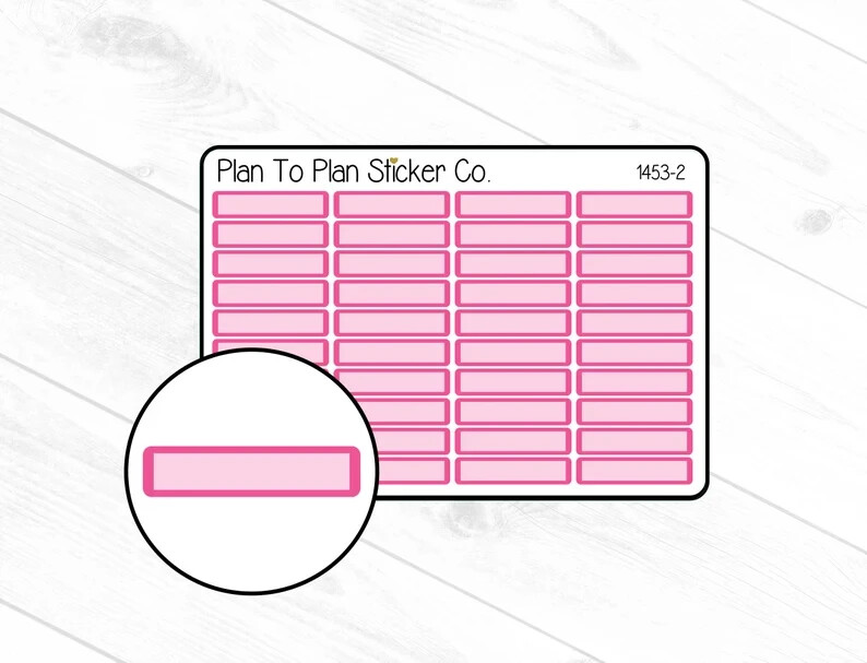 1453-2~~Dark Pink Rounded Labels Planner Stickers.
