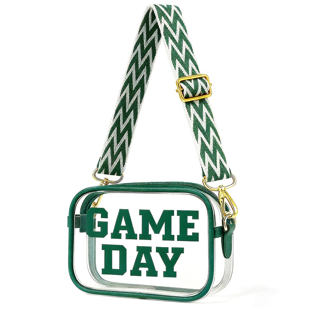 Transparent Spacious Sturdy Adjustable Compact Chic Game Day Clear Crossbody Bag