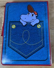 Stickopotamus Sticker Binder Denim Jeans Pocket + 97 Sticker Sheets New/Used