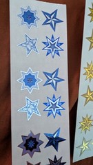 Vintage Sandylion Stickers Stars Starburst Green Blue And Gold Lot Of 3 Strips