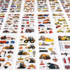 400+ Cars and Truck Stickers for Kids, 24 Sheets Construction Birthday Party Fav