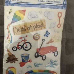 Vintage 2001 Sandylion Kids At Play Toddler Scrapbook Sticker Sheet Multi PSCB44