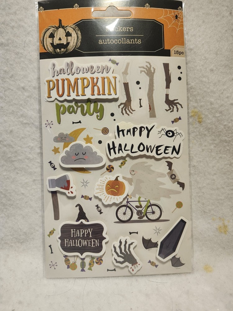 scrapbook stickers Halloween Some 3D – NEW Crafters Square 15 Pieces Scary