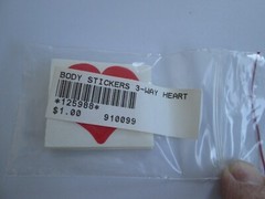NEW 420 (42 Packs of 10) 3-Way Red Heart Body Stickers Sun Sunless Tanning Scrap