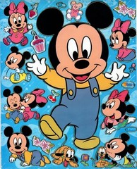 New & Sealed – Disney Baby Mickey Minnie Mouse Pluto Puppy – 1 Sheet F003