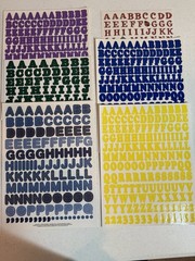 Over 20 Different Colors And Styles Of Alphabet And Number Stickers
