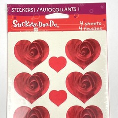 NEW Stickety Doo Da FLORAL ROSE HEARTS American Greetings Stickers 4 Sheets