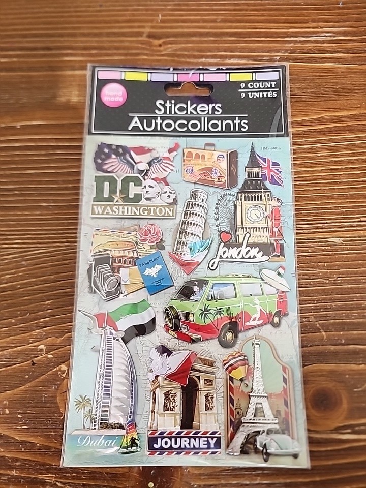 Greenbrier Handmade Washington DC London Travel Dimensional Stickers New