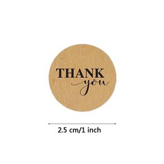500pcs/roll Round Natural Kraft Thank You Stickers Seal Label Scrapbooking Decor