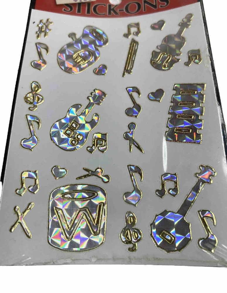 Vintage Prism Stickers Classy Stick-Ons Musical Band Silver New Sealed