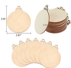 60Pcs Wood Slices,3.5″ Wooden Christmas Ornaments,Unfinished Predrilled Wood …