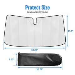 Windshield Sun Shade Compatible with Chevrolet Silverado & GMC Sierra 1500/25…