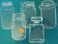 WHITE DECORATIVE BOTTLE Mylar Sticker(5pc)Canning Jar•Mason •Perfume•Card Making