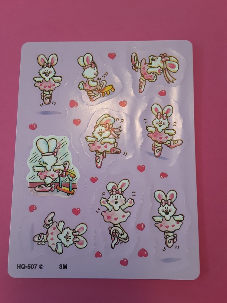 vintage 3M Ballerina Bunny sticker sheet